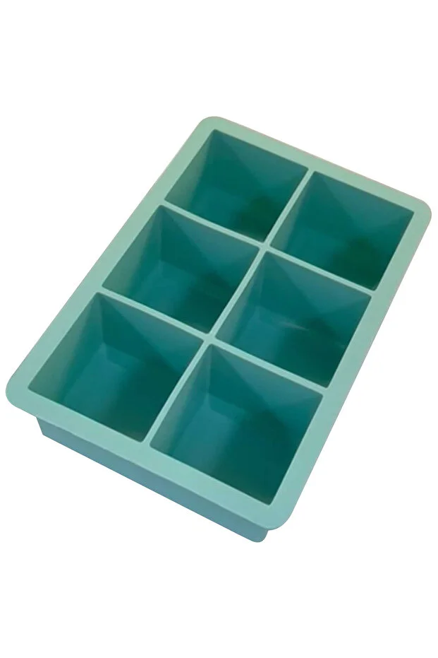 Silikon Buzluk Buz Kalıbı, 6 Bölmeli Küp, Kapaklı, Sky Blue